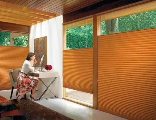 Top-down bottom-up shades in a home office