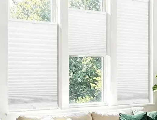 Top-down bottom-up shades in a living room