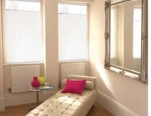 Top-down bottom-up shades in a bedroom
